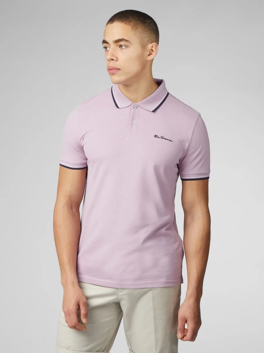 Violet Ben Sherman Casual Short Sleeve Polo Shirt