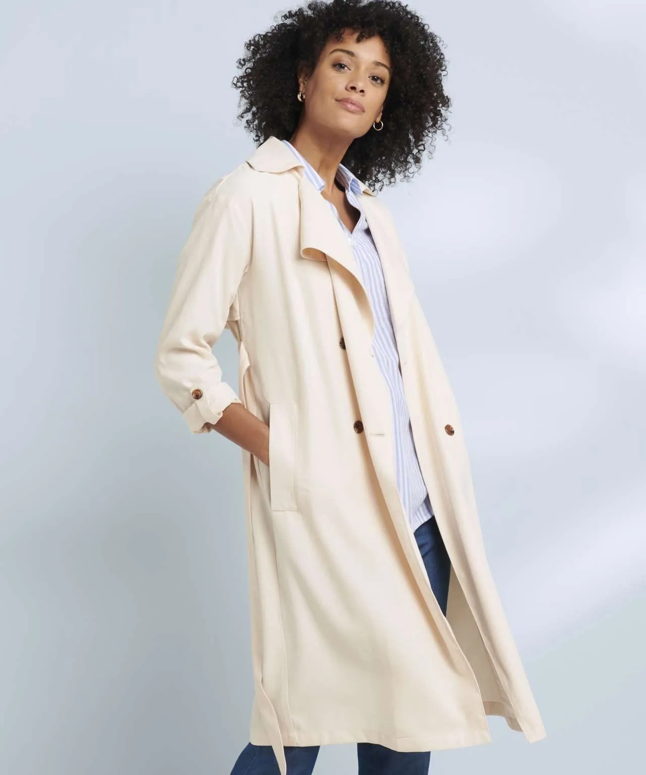 Viscose Coat with Trench Style