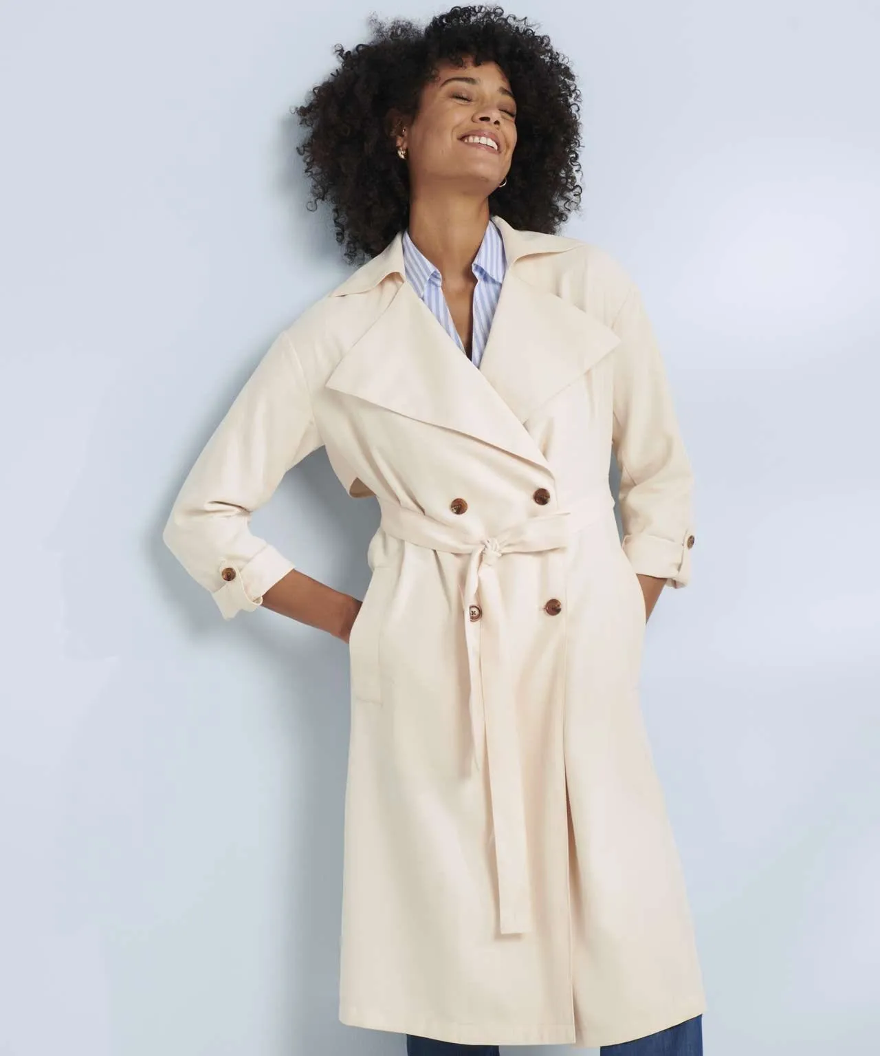 Viscose Coat with Trench Style