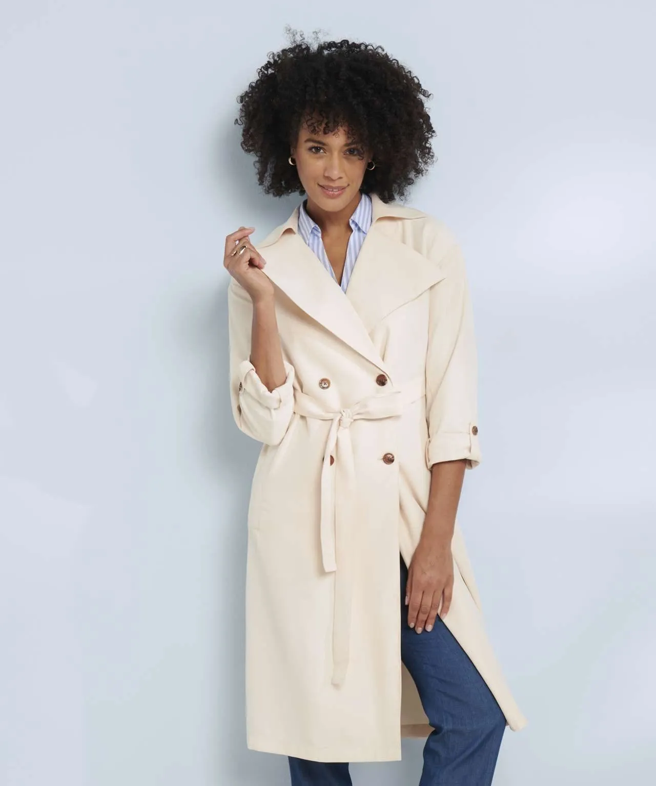 Viscose Coat with Trench Style