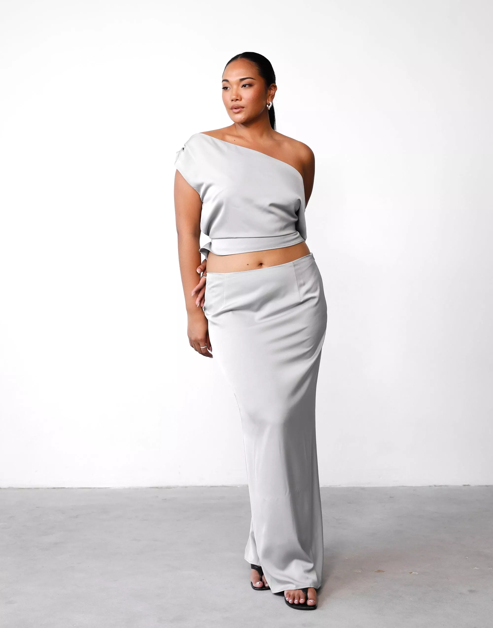 Viviana Maxi Skirt - Silver