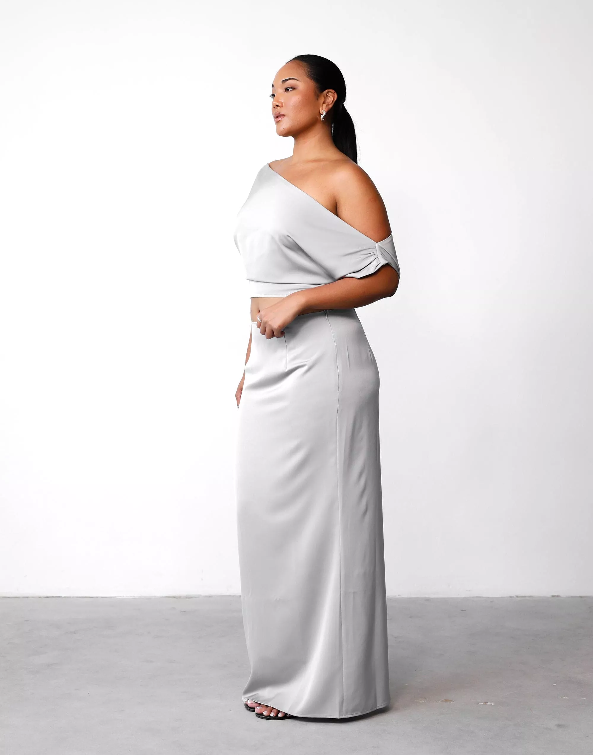 Viviana Maxi Skirt - Silver