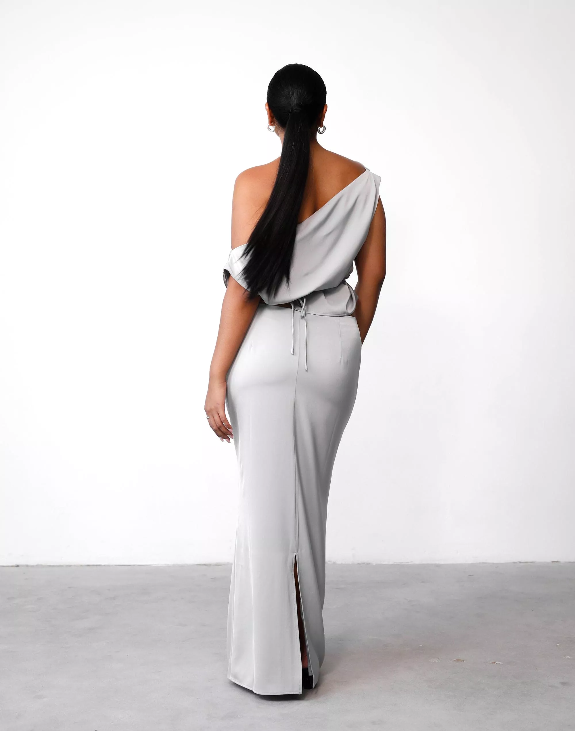 Viviana Maxi Skirt - Silver