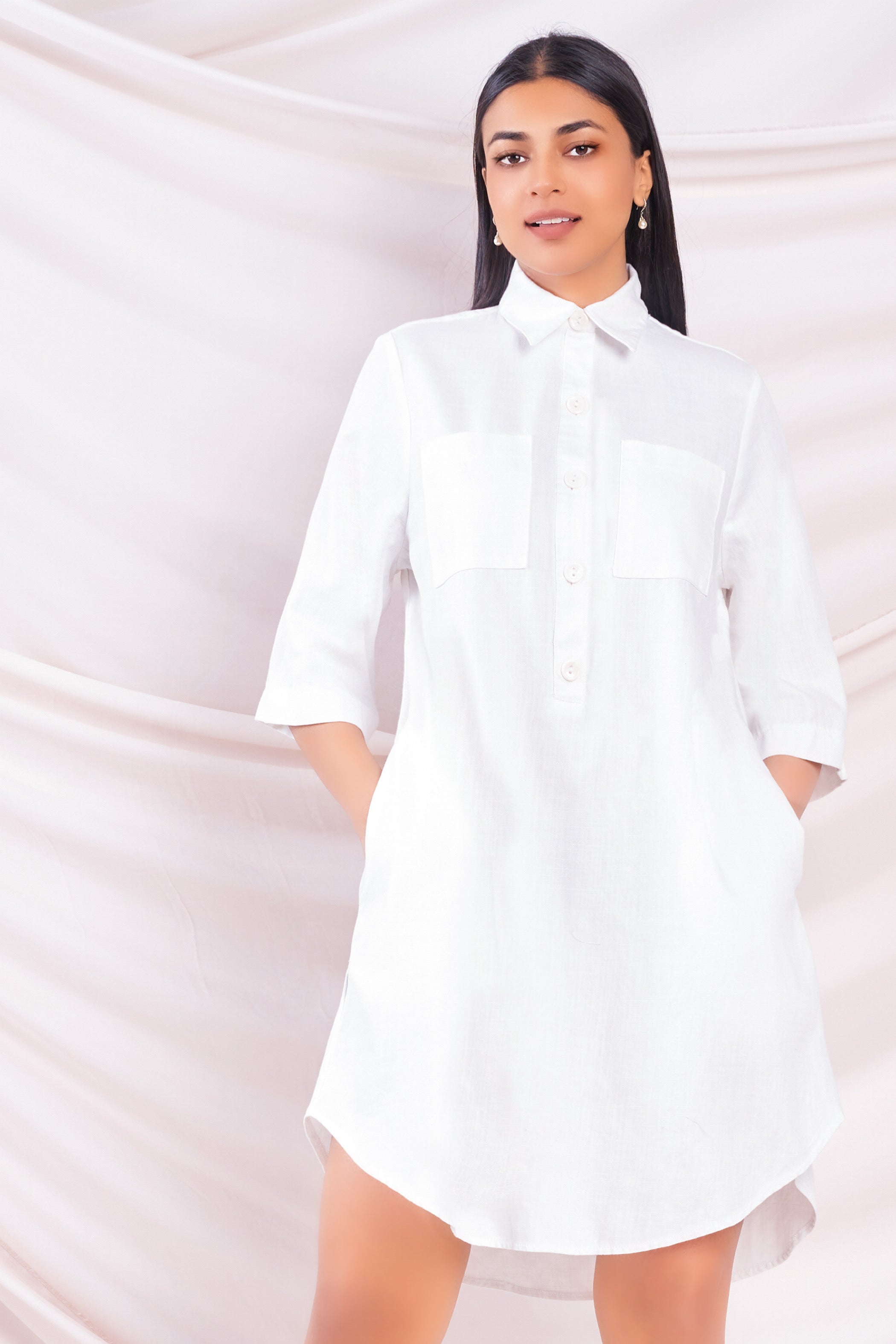 White Mini Shirt Dress - Buy Now