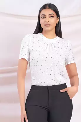 White Polka Dot Blouse