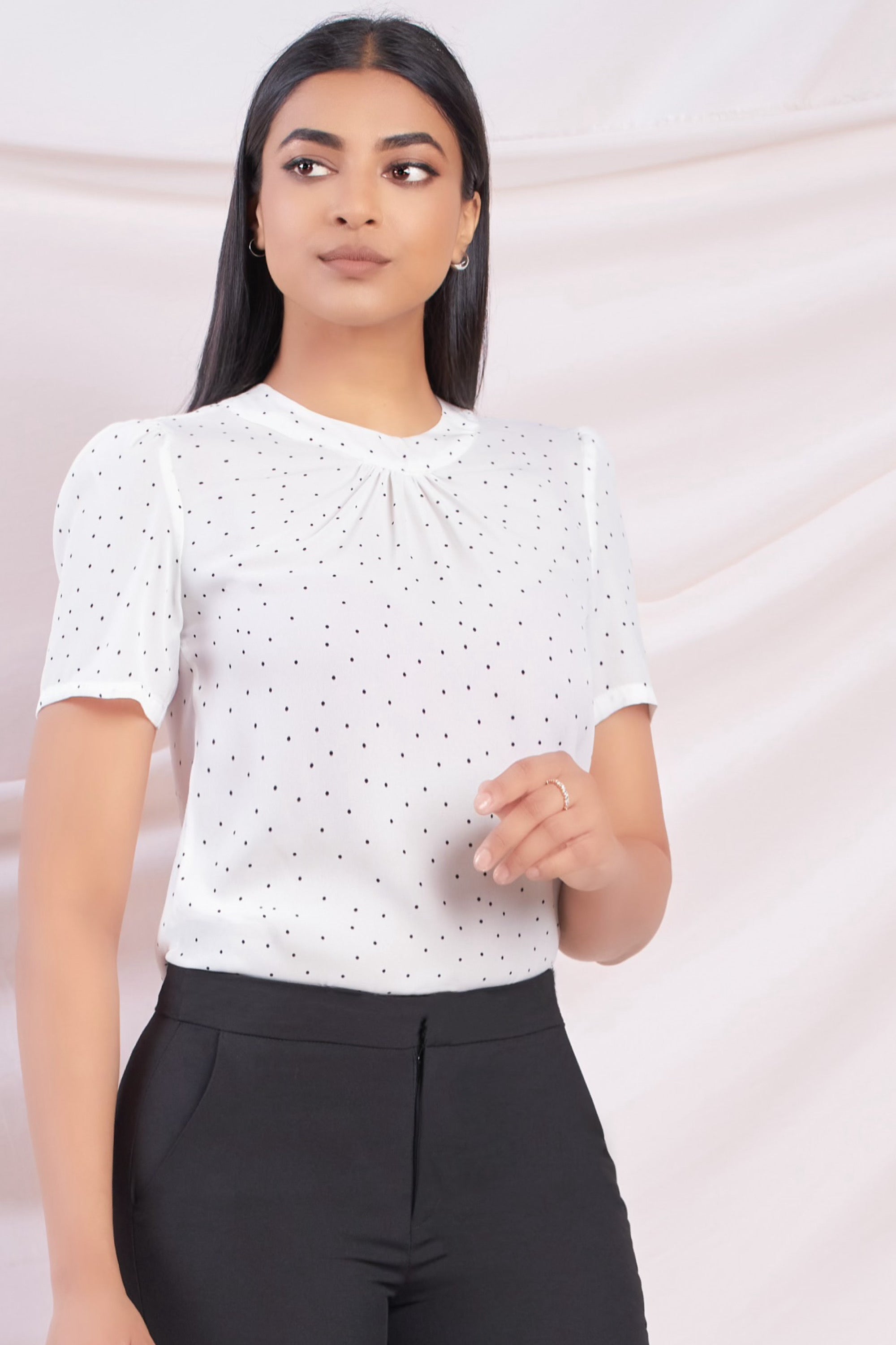 White Polka Dot Blouse