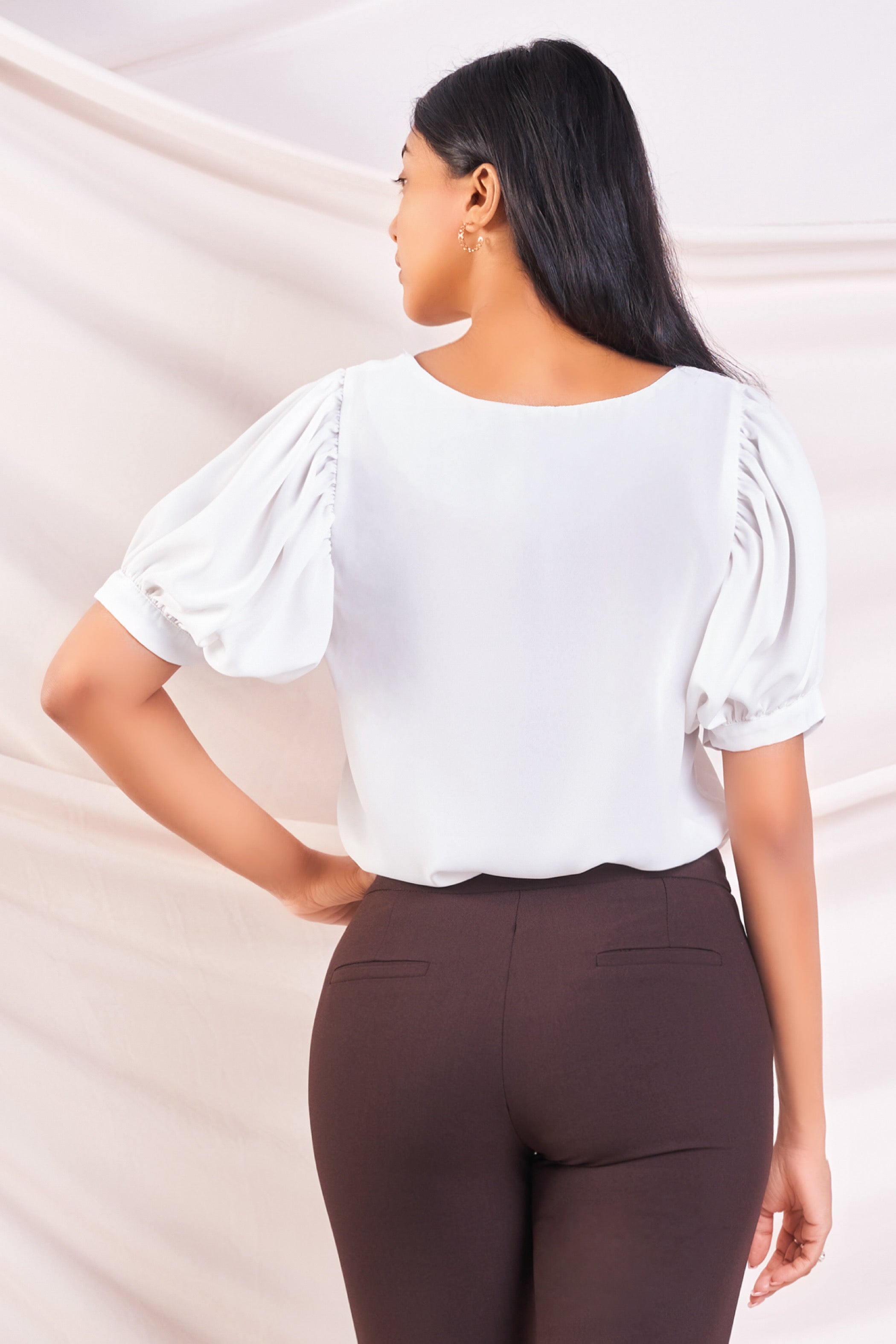 White Puff Sleeve Blouse