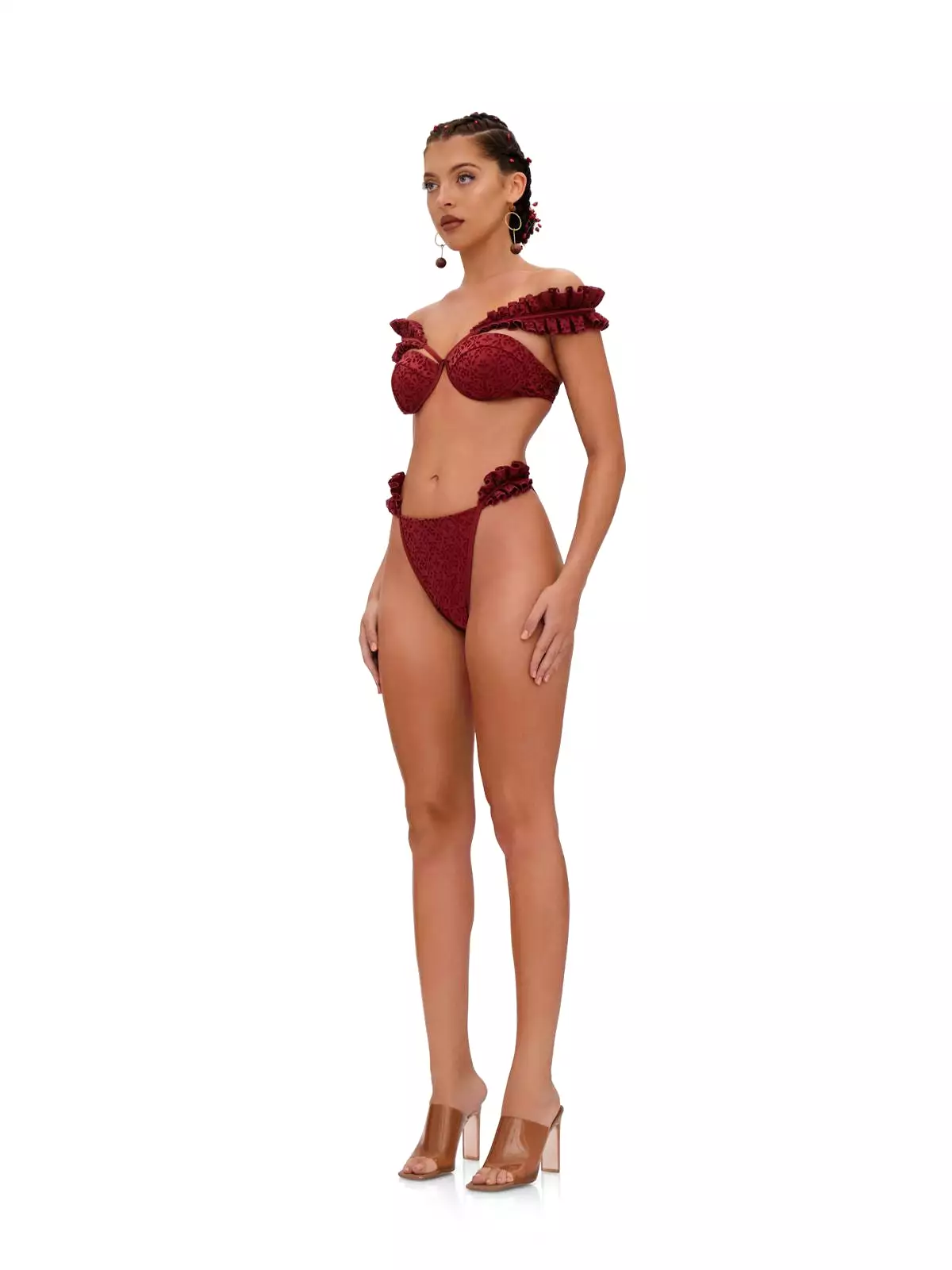 Wine Mulan Swimwear