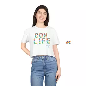 Women's Con Life Short Sleeve Flowy Crop Top - Buy Now