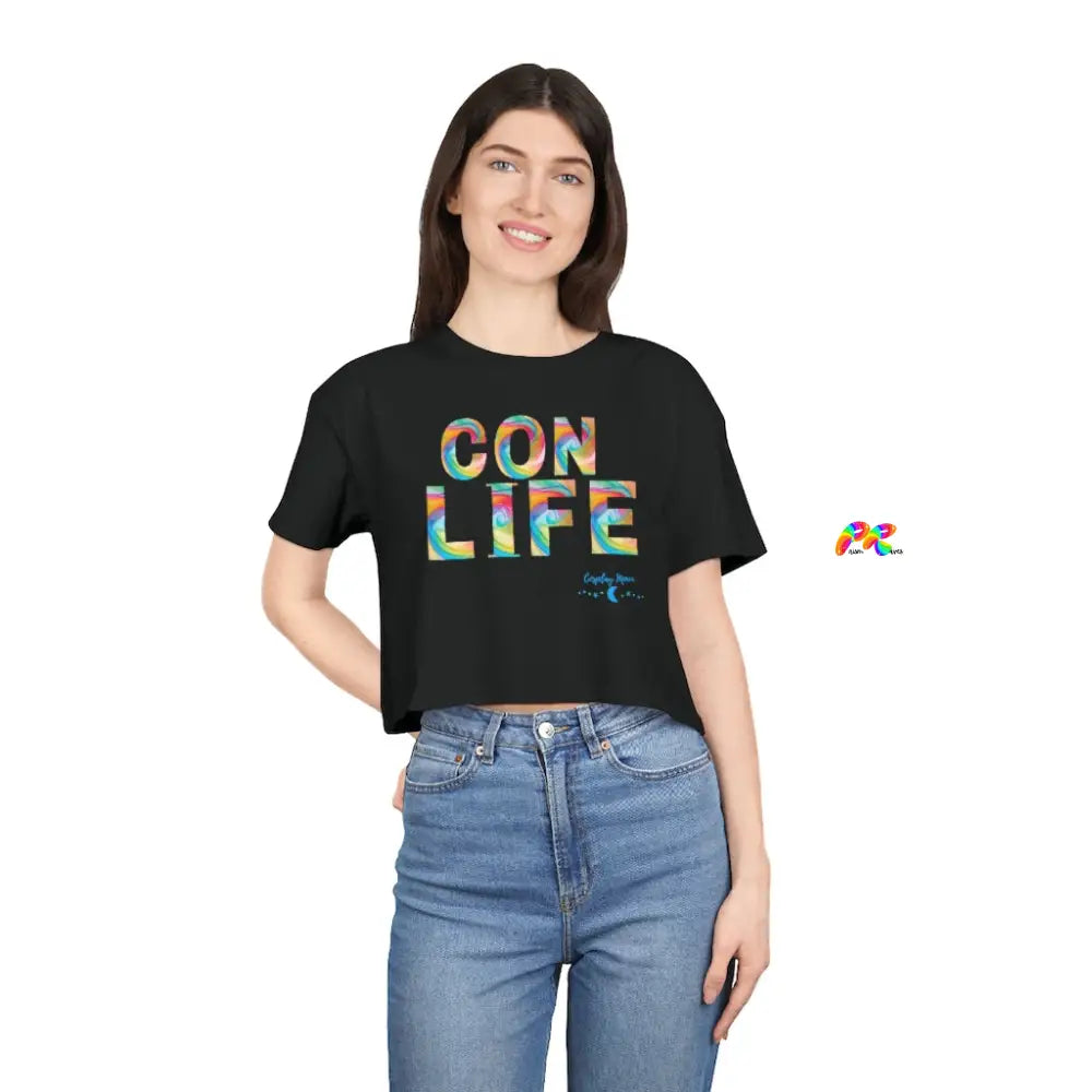 Women's Con Life Short Sleeve Flowy Crop Top - Buy Now