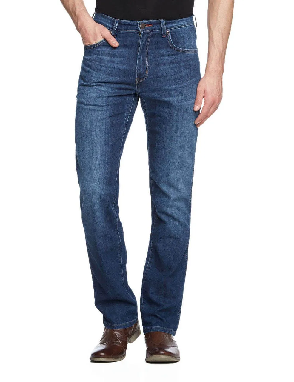 Wrangler Arizona Stretch Denim Jeans in Cool Blue Wash