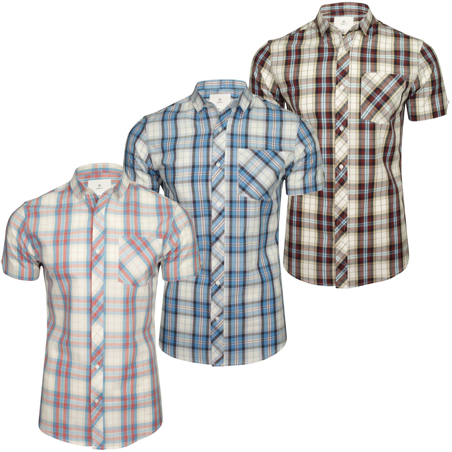 Xact Cotton Checked Shirt - Short Sleeve