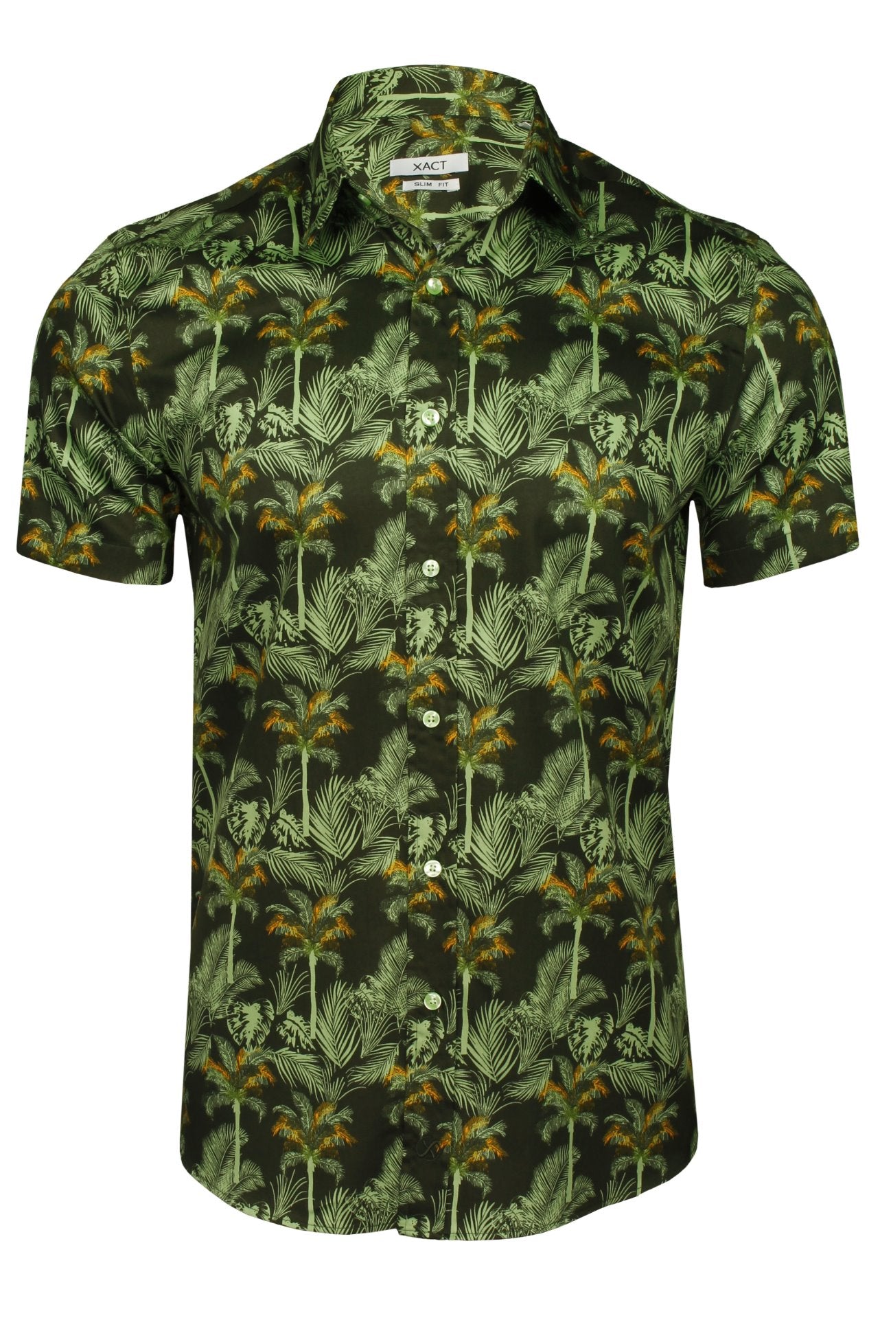 Xact Hawaiian Shirt - Palm Tree Pattern - Short Sleeve