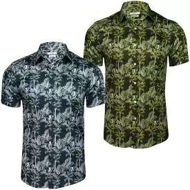 Xact Hawaiian Shirt - Palm Tree Pattern - Short Sleeve