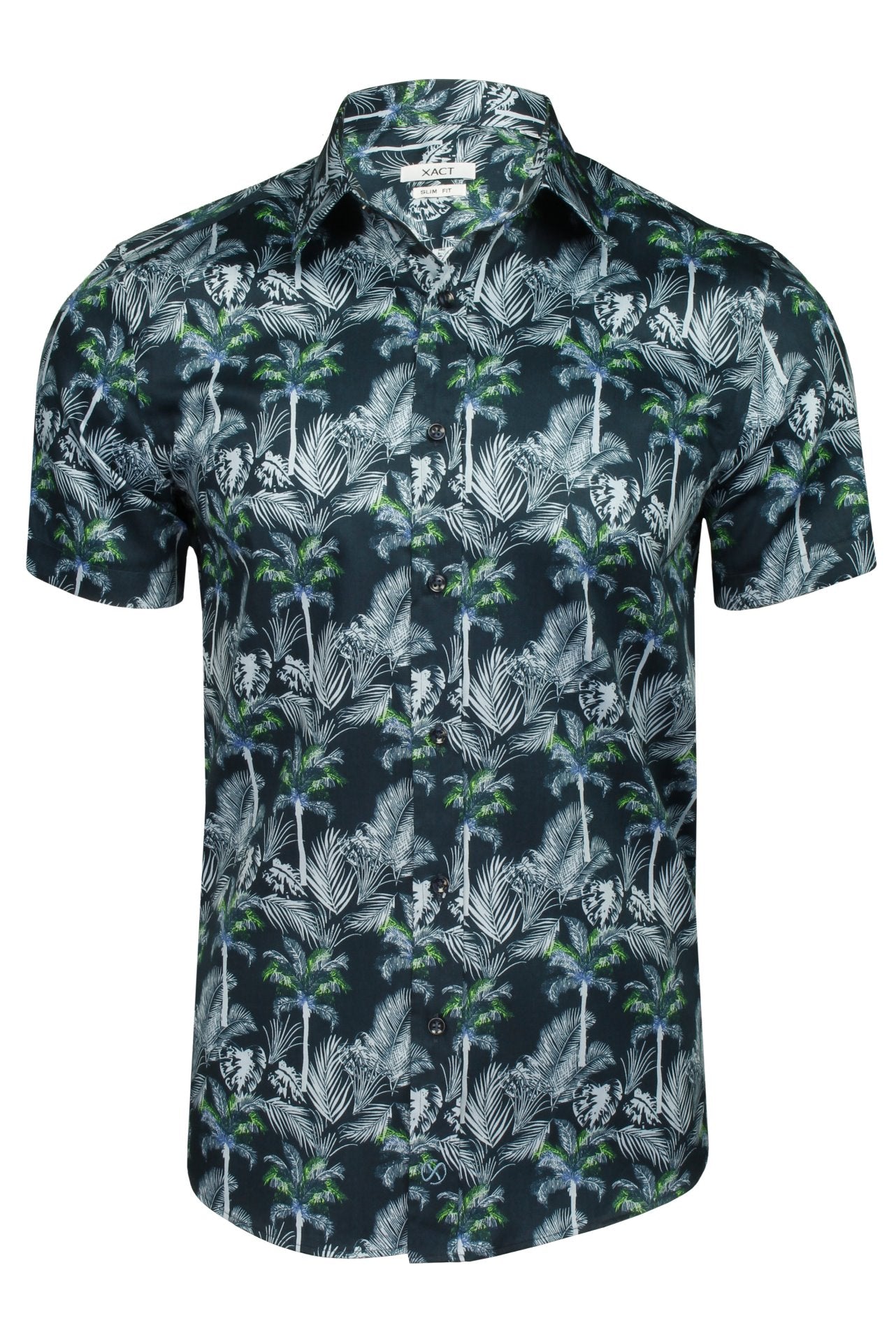 Xact Hawaiian Shirt - Palm Tree Pattern - Short Sleeve