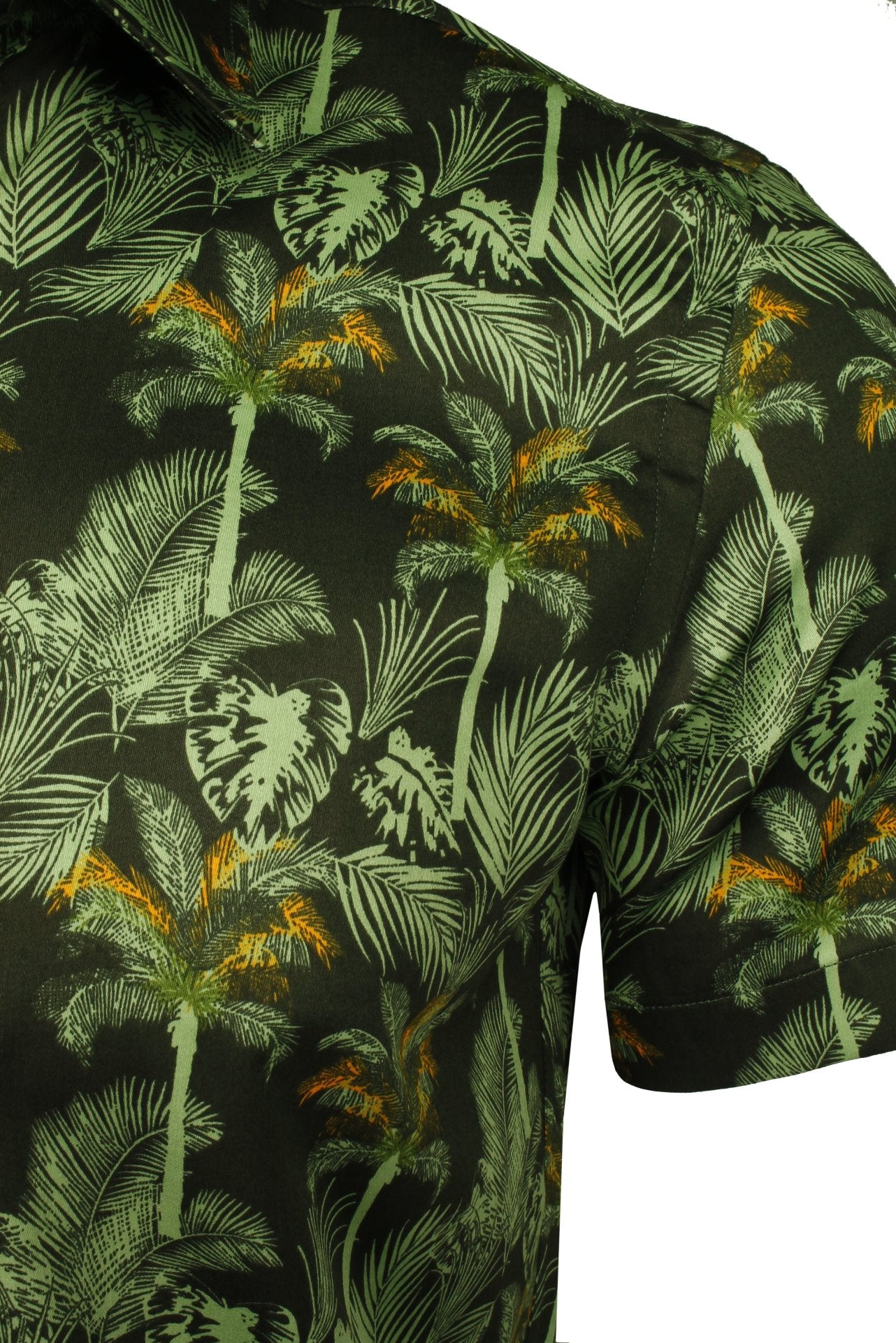 Xact Hawaiian Shirt - Palm Tree Pattern - Short Sleeve