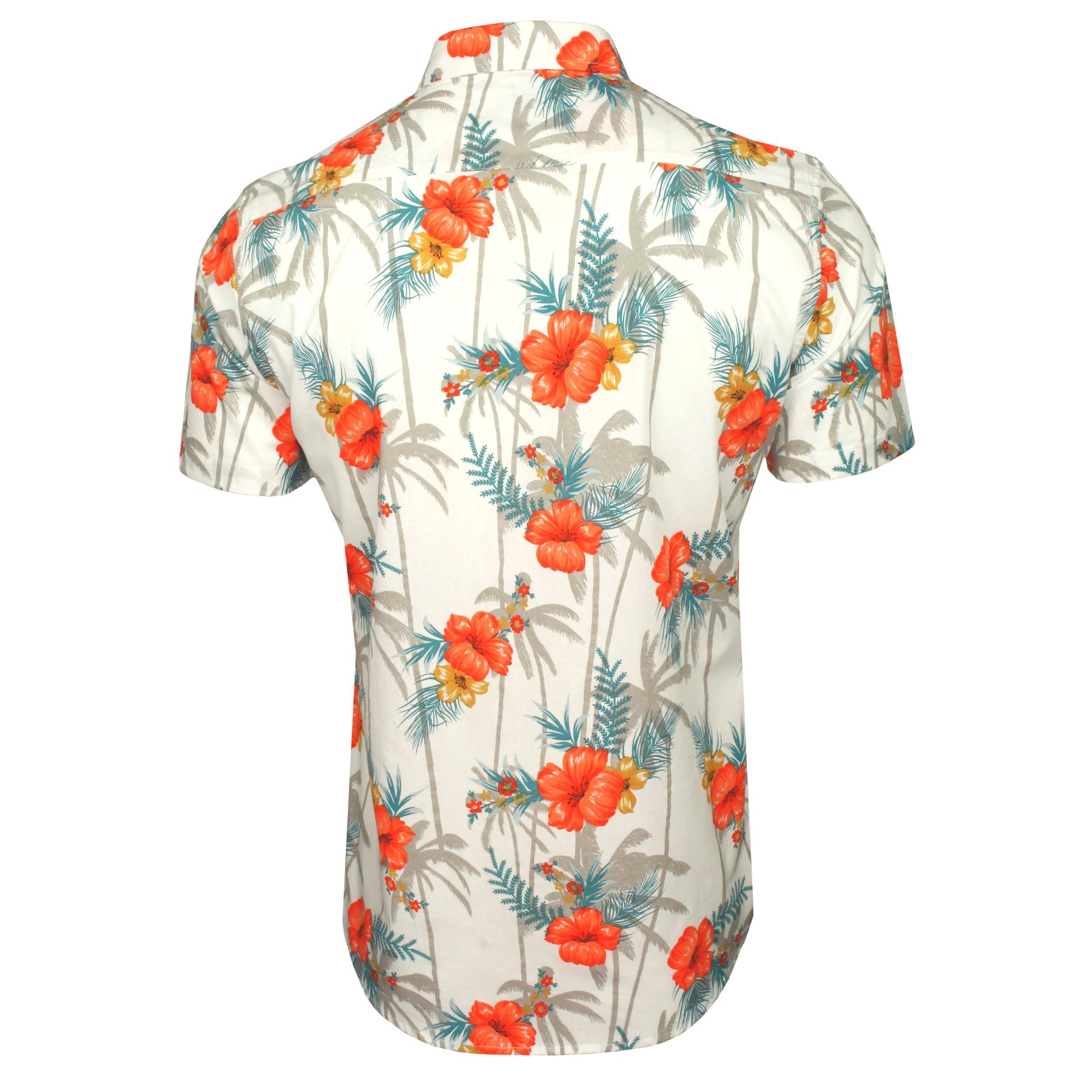 Xact Men's Short Sleeve Cotton Hawaiian Floral Shirt