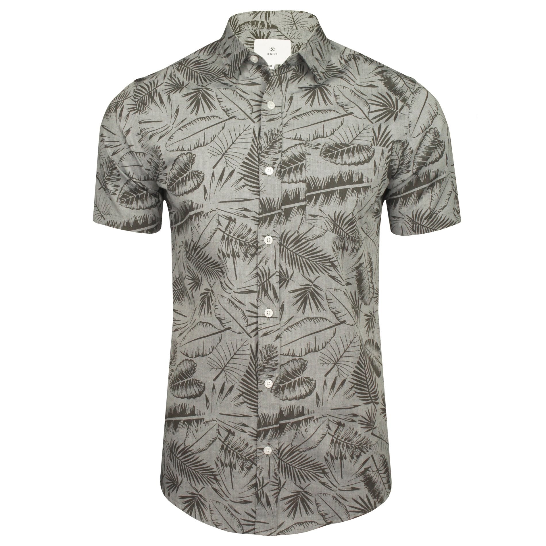 Xact Men's Short Sleeve Cotton Hawaiian Floral Shirt