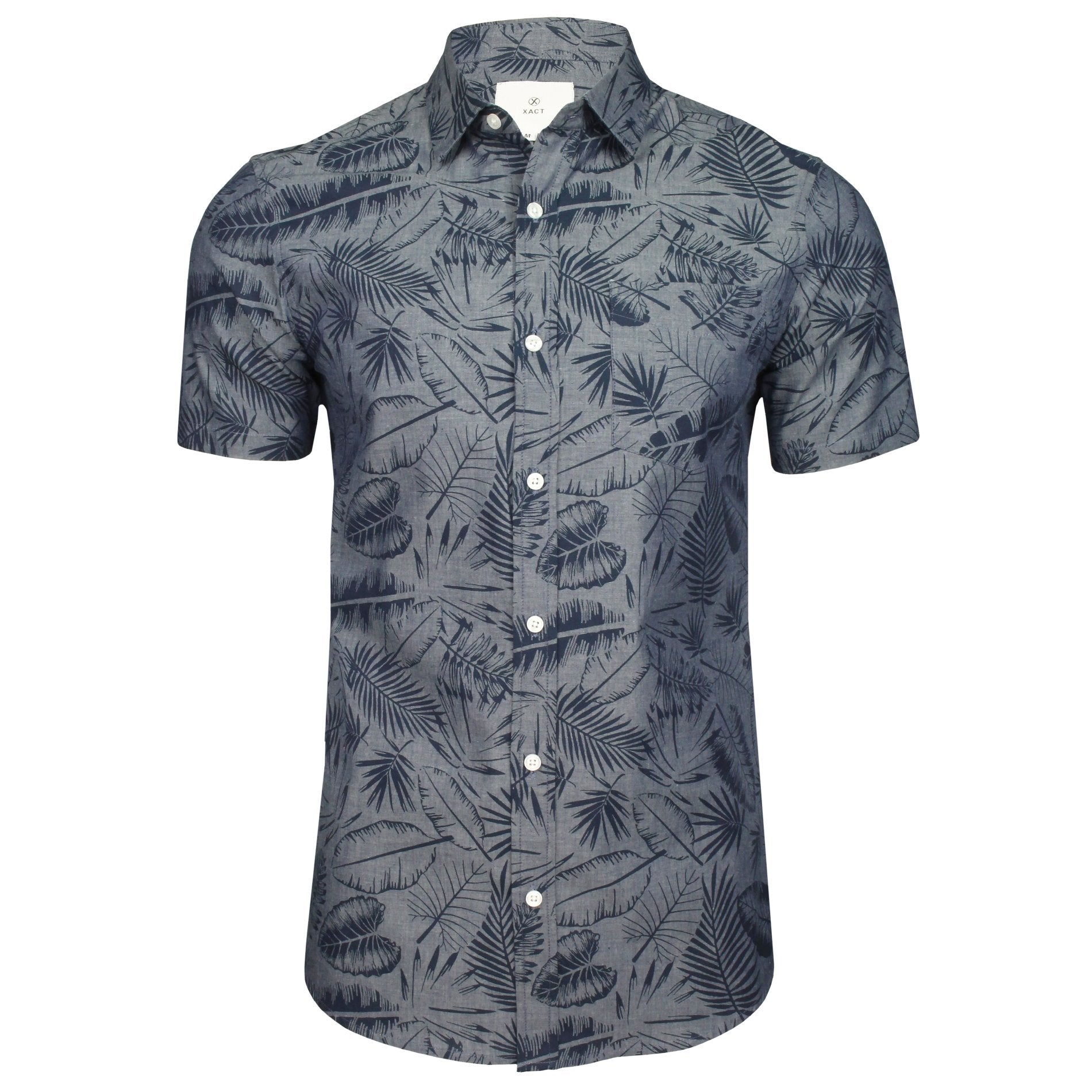 Xact Men's Short Sleeve Cotton Hawaiian Floral Shirt