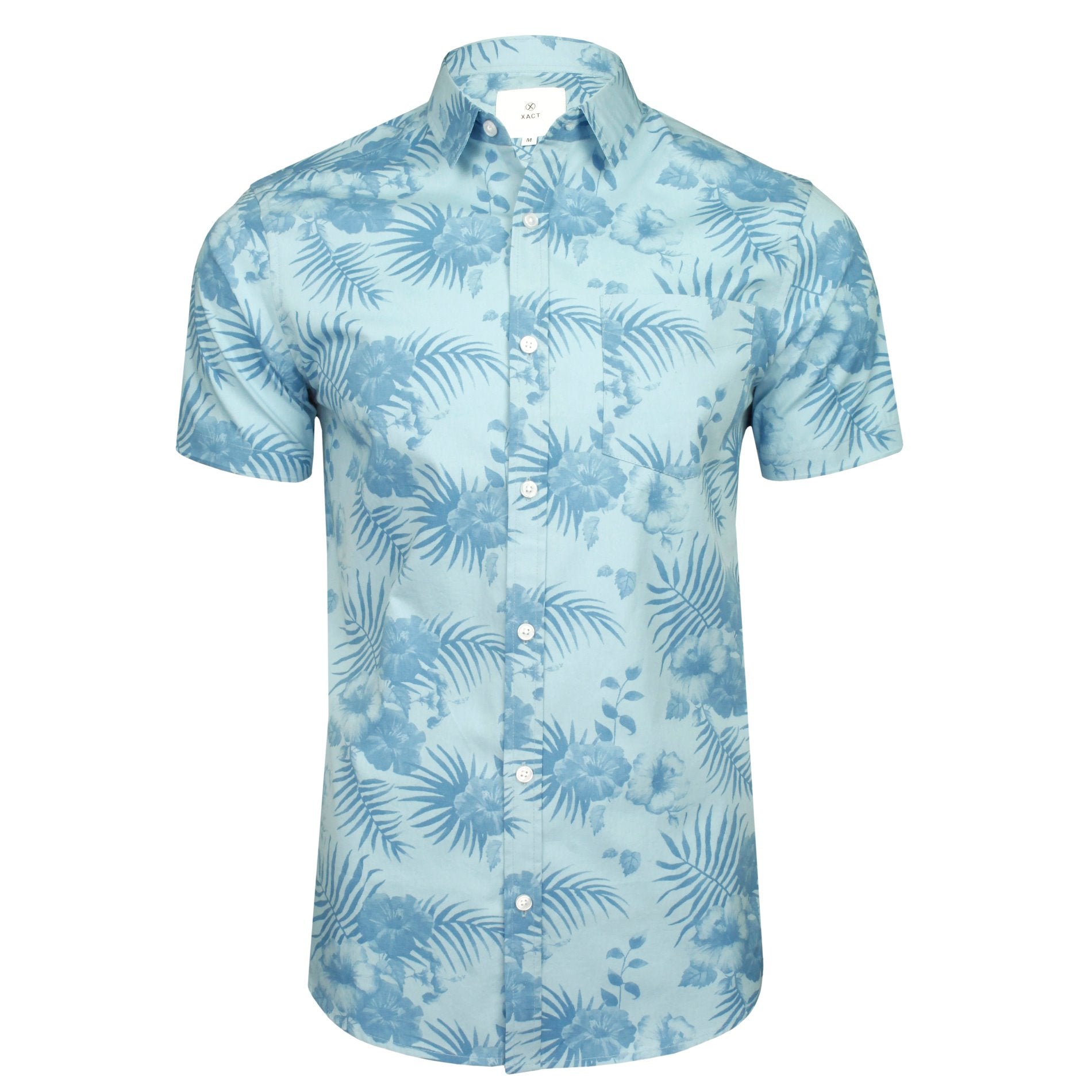 Xact Men's Short Sleeve Cotton Hawaiian Floral Shirt