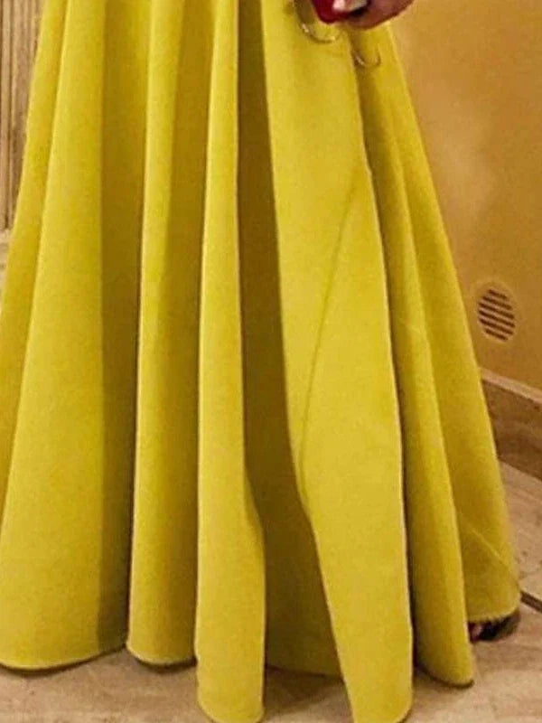 Yellow Ruffle Maxi Dress Set - Women's Spring Summer Party Dress