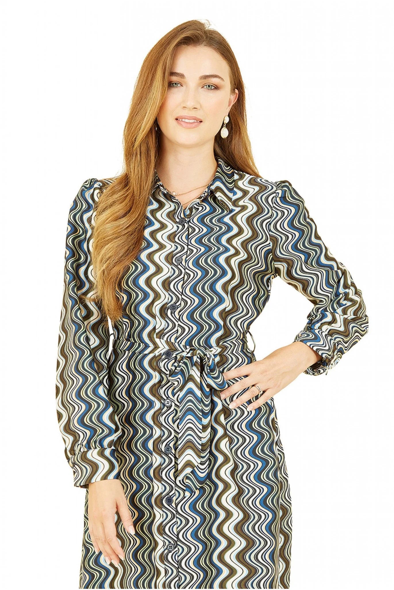 Yumi Multicolour Striped Shirt Dress