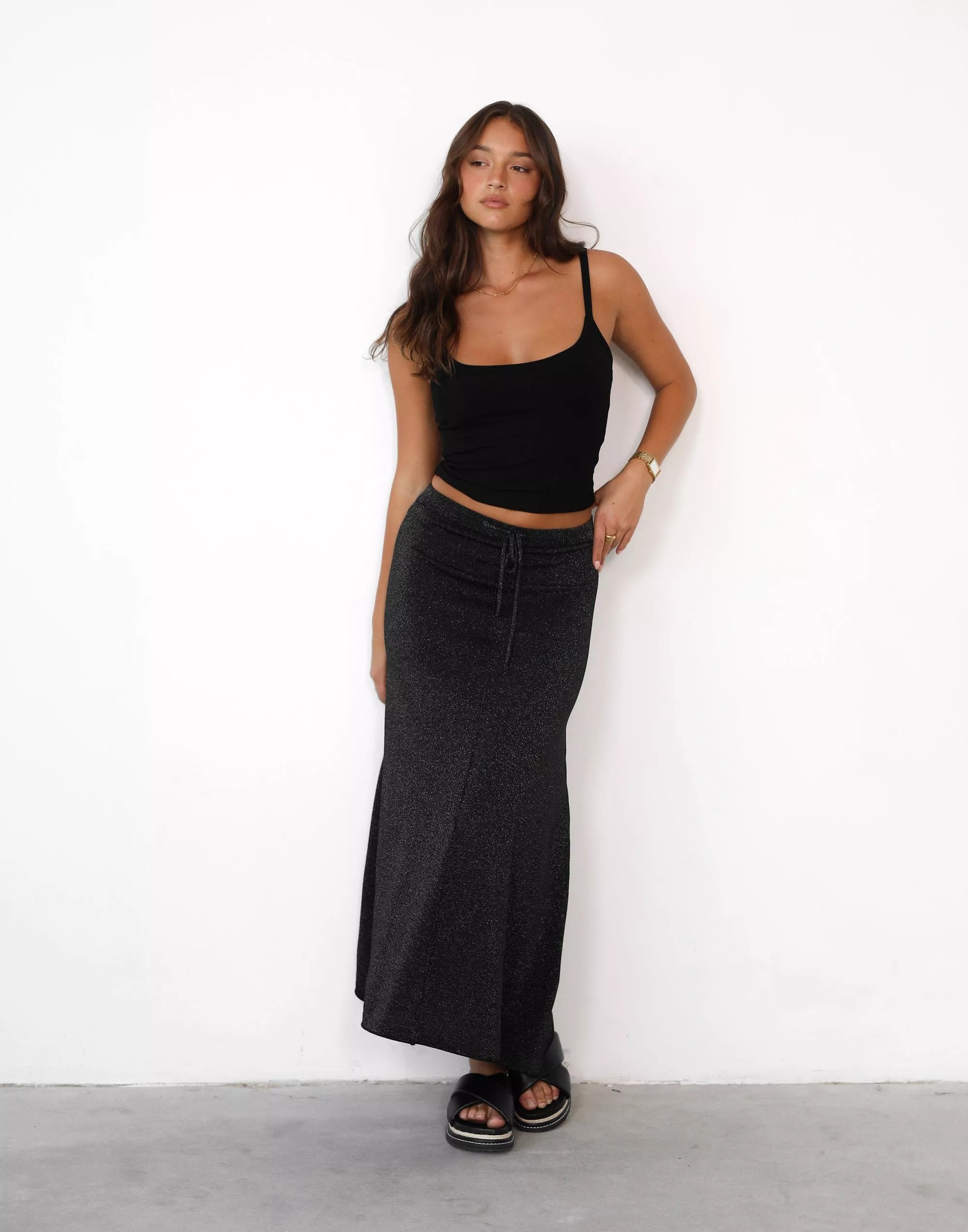 Zerah Black Maxi Skirt