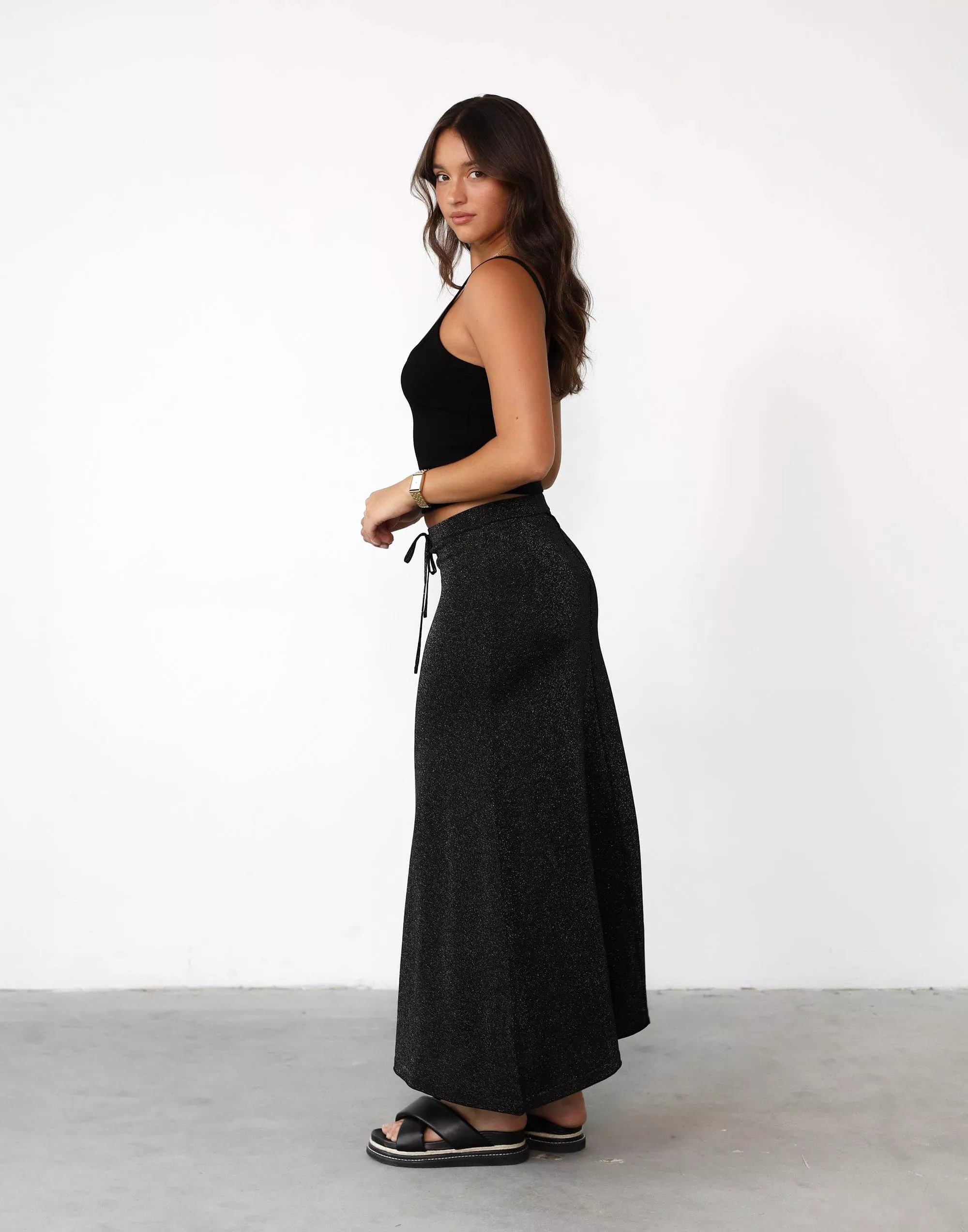 Zerah Black Maxi Skirt